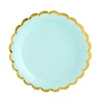 assiettes mint dor%C3%A9e decoration fete anniversaire babay shower 59dbf2fe