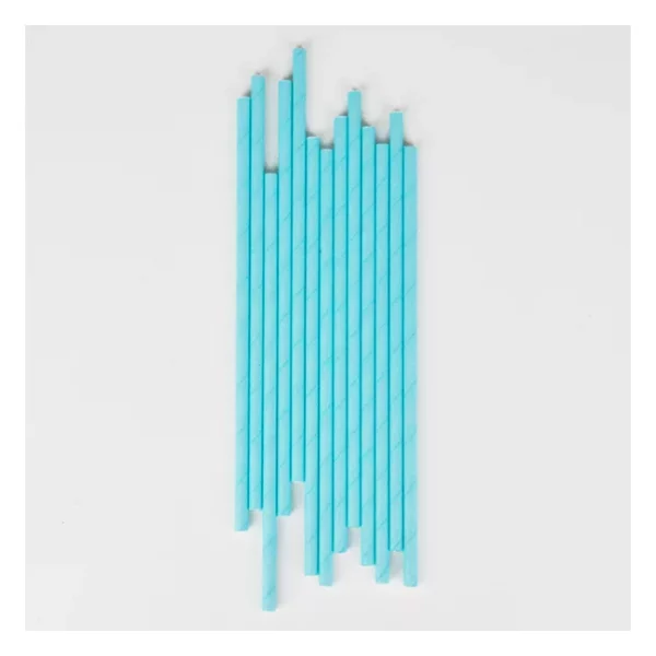 Pailles bleu uni, 10 pcs