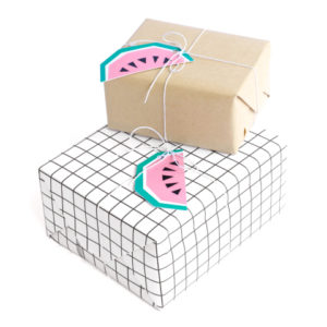Étiquettes cadeaux pastèque, 6 pcs