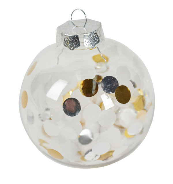 Christmas tree baubles metallic