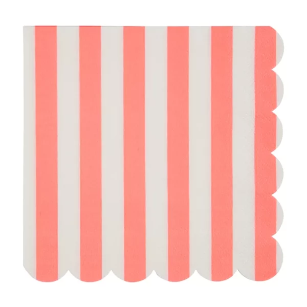 Large Coral Striped napkins