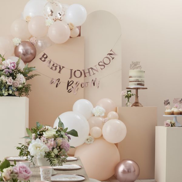 Rose gold flower Baby shower plates - Image 2