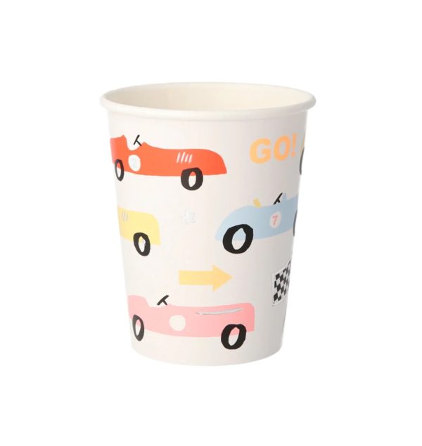 8 Gobelets de fête de voiture de course