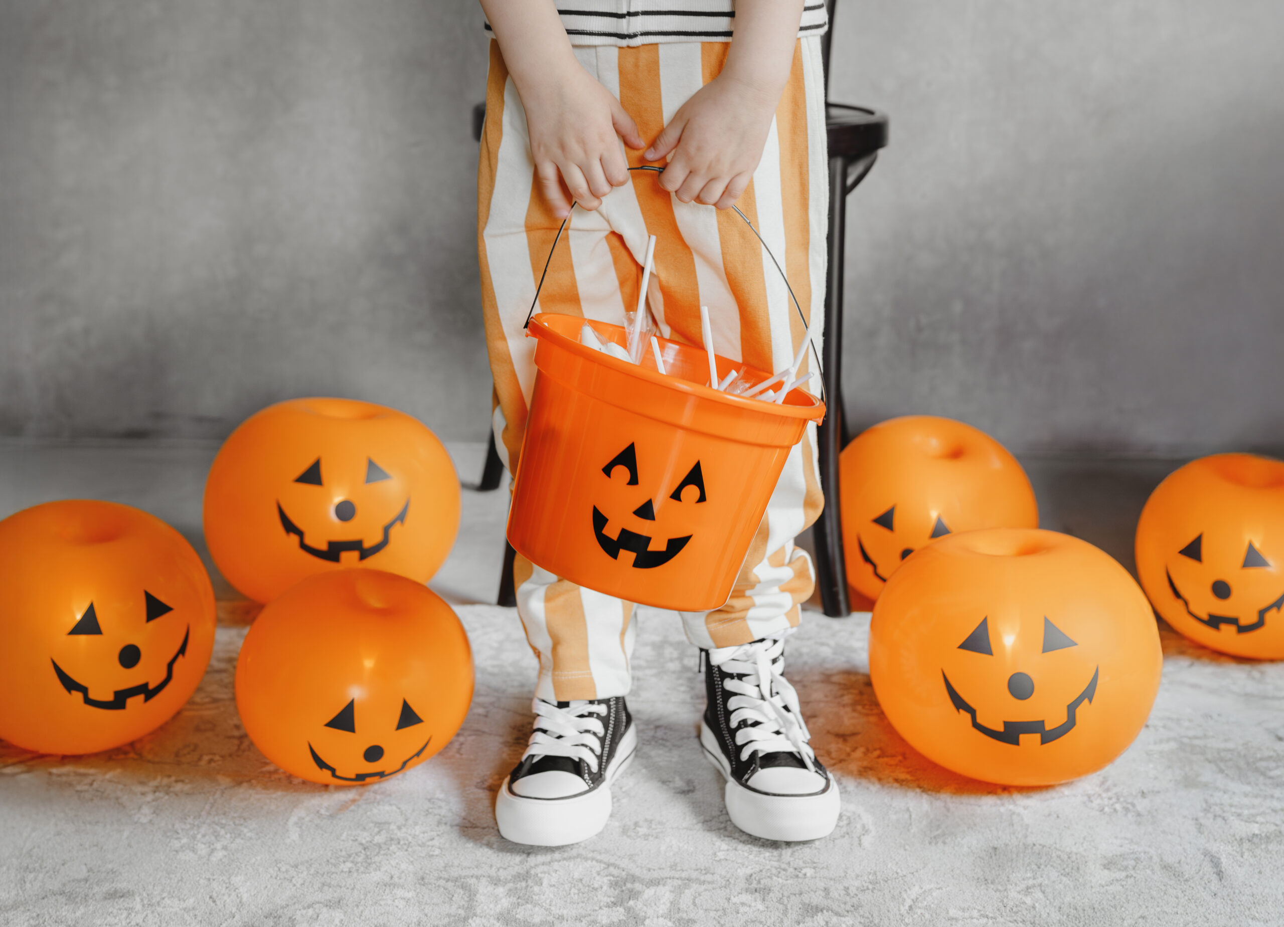 Balloons luminous Pumpkins, lot of 5, 25cm 1 Balloons luminous Pumpkins, lot of 5, 25cm