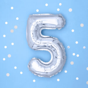 Cadre pour ballons Chiffre 6 2 Ballon Mylar Chiffre « 5 » 35 cm Argenté