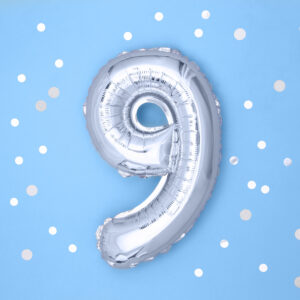 Cadre pour ballons Chiffre 6 6 Ballon Mylar Chiffre « 9 » 35 cm Argenté