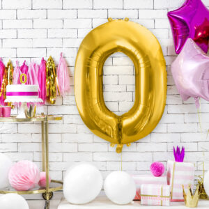 Ballon Aluminium Chiffre « 4» 86 cm Or 7 Ballon chiffre 0 doré de 86 cm, décoration de fête ou d’anniversaire.