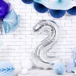 Ballon Aluminium Chiffre « 4» 86 cm Or 10 Ballon chiffre 2 argenté de 86 cm, décoration de fête ou d’anniversaire.