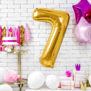 Was ist neu 18 Ballon chiffre 7 doré de 86 cm, décoration de fête ou d’anniversaire.