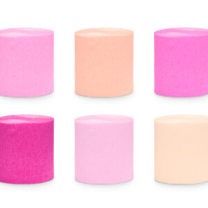 Papillons en papier noir – 30 pcs 14 Papier Crépon Tons Rose et Oranges Suaves 5 cm x 10 m – Set de 6 pcs pour Décoration Fête