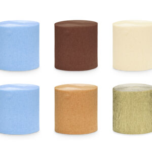 Blue Number 9 Candle 8 Blue and Brown Crepe Paper 5 cm x 10 m - Set of 6 pcs.
