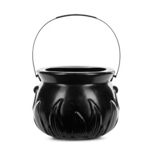 Chaudron noir pratique et léger, idéal pour bonbons ou déco Halloween. Taille 18 x 13,5 cm, parfait pour enfants et petites surprises.