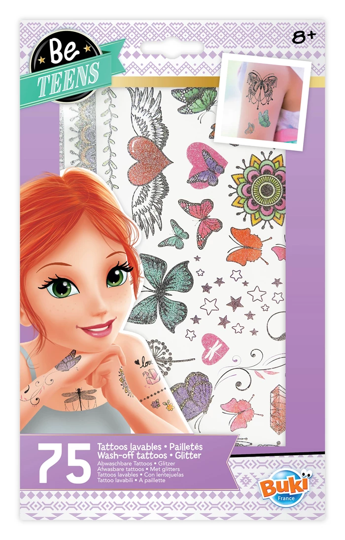 Tatouages Temporaires Pailletés – Lavables (lot de 75) 1 Tatouages Temporaires Pailletés – Lavables (lot de 75)
