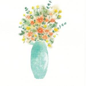 Carte postale aquarelle – Bouquet Orange