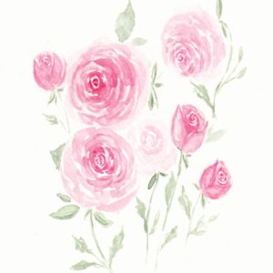 Carte postale aquarelle – Sept Roses